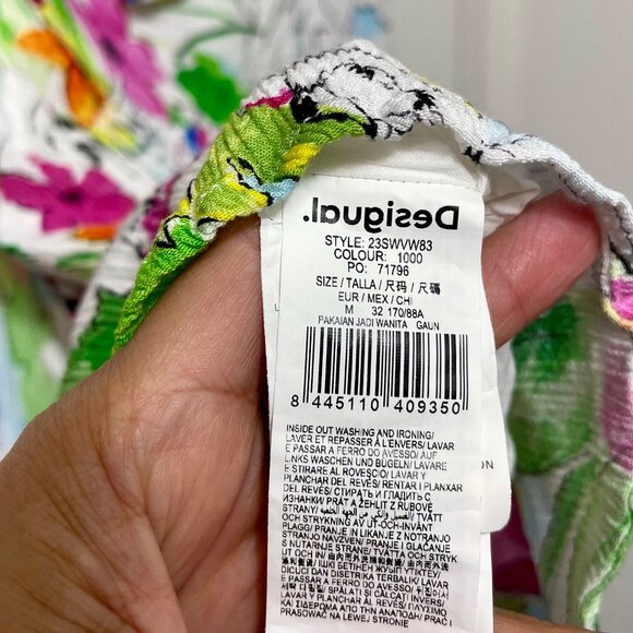 DESIGUAL Tropical asymmetric mini dress in Floral Multi Size M - Picture 12 of 15